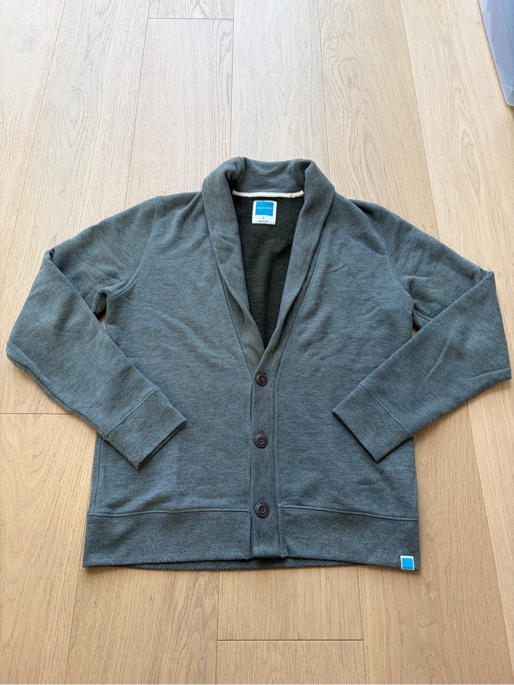 Men's Shawl Collar Button Cardigan - Gray/Green